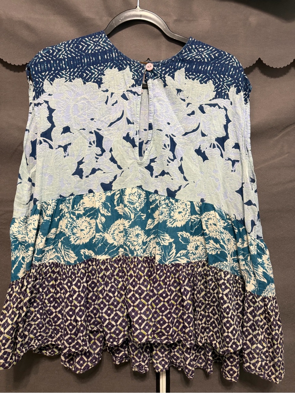 Blue Floral Free People Tunic